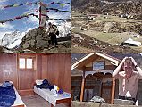 To Gokyo 2-3 Jerome Ryan At Pass, Machhermo, Jerome Ryan Washing Hair At Namgyal Lodge The hike from Dole was very gentle, and I too quickly arrived at my night�s stop at Machhermo (4410m) at 9am. I stayed at the Namgyal Lodge, and had breakfast and washed my hair and clothes.